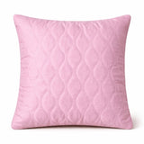 Fabric Crafted Cushion Cover – Pink | 16"x16" | Poly Cotton Fabric | Elegant Embossed Wavy Pattern Design