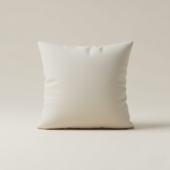 Handcrafted Cream Cushion Cover – 16"x16", Premium Poly Cotton