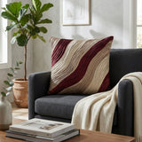 Fabric Crafted Cushion Cover – Bronze | 16"x16" | Poly Cotton Fabric | Elegant Wavy Textured Design