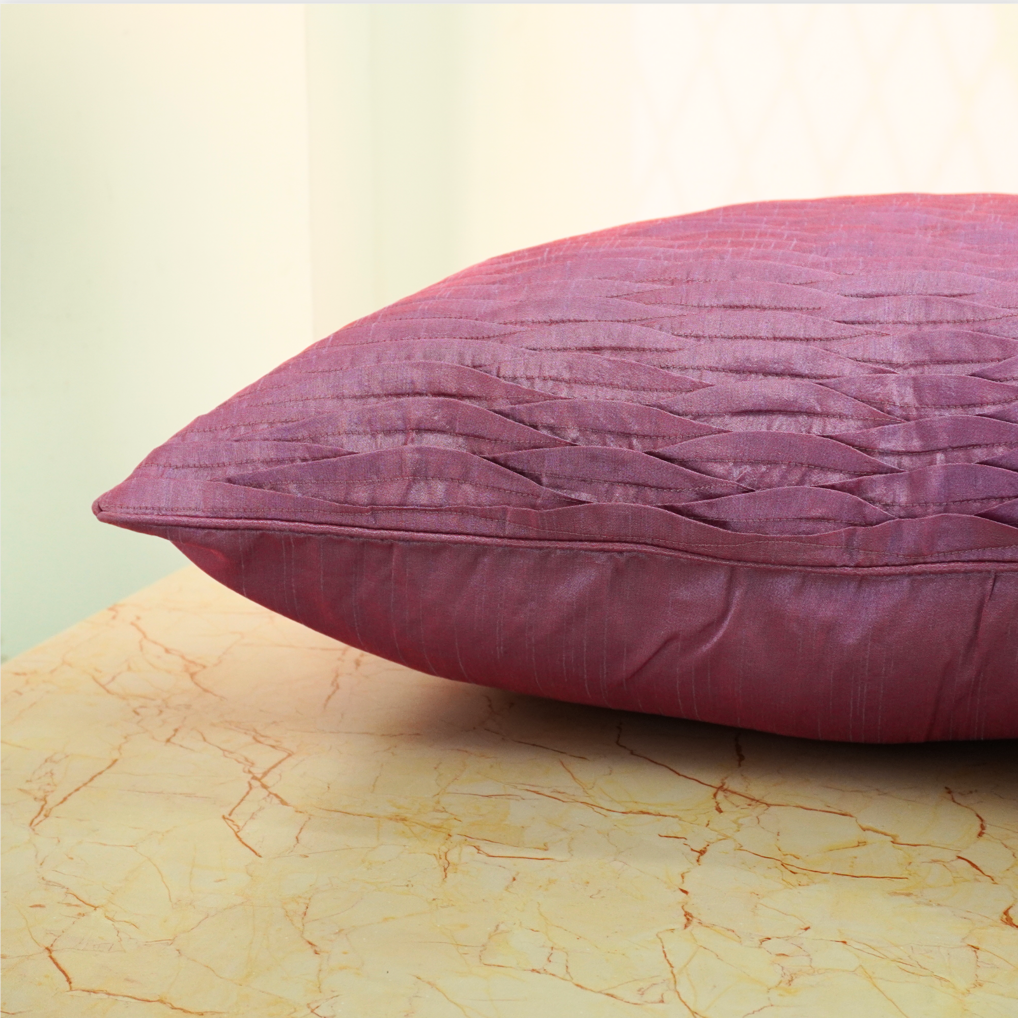 Fabric Crafted Purple Cushion Cover – 24"x24" | Premium Poly Cotton