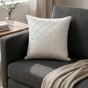White Diamond Quilted Decorative Cushion Cover | 12"x12" Elegant Embellished Cushion Cover