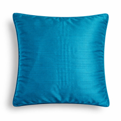 Hand Crafted Cushion Cover – Turquoise | 16"x16" | Poly Cotton | Textured Panel Design
