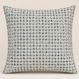 Handcrafted White Beaded Cushion Cover – 16"x16" | Premium Poly Cotton | Elegant Handcrafted Design