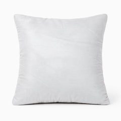 Hand Crafted Cushion Cover – White | 16"x16" | Poly Cotton Fabric | Floral Design