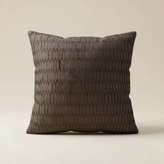 Fabric Crafted Brown Cushion Cover – 24"x24" | Premium Poly Cotton