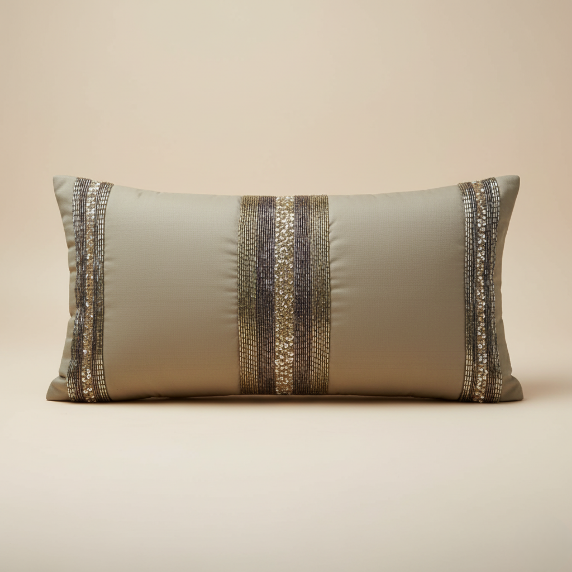 Handcrafted Beige Bolster Cover – 19"x8" | Premium Poly Cotton