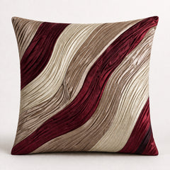 Fabric Crafted Cushion Cover – Bronze | 16"x16" | Poly Cotton Fabric | Elegant Wavy Textured Design