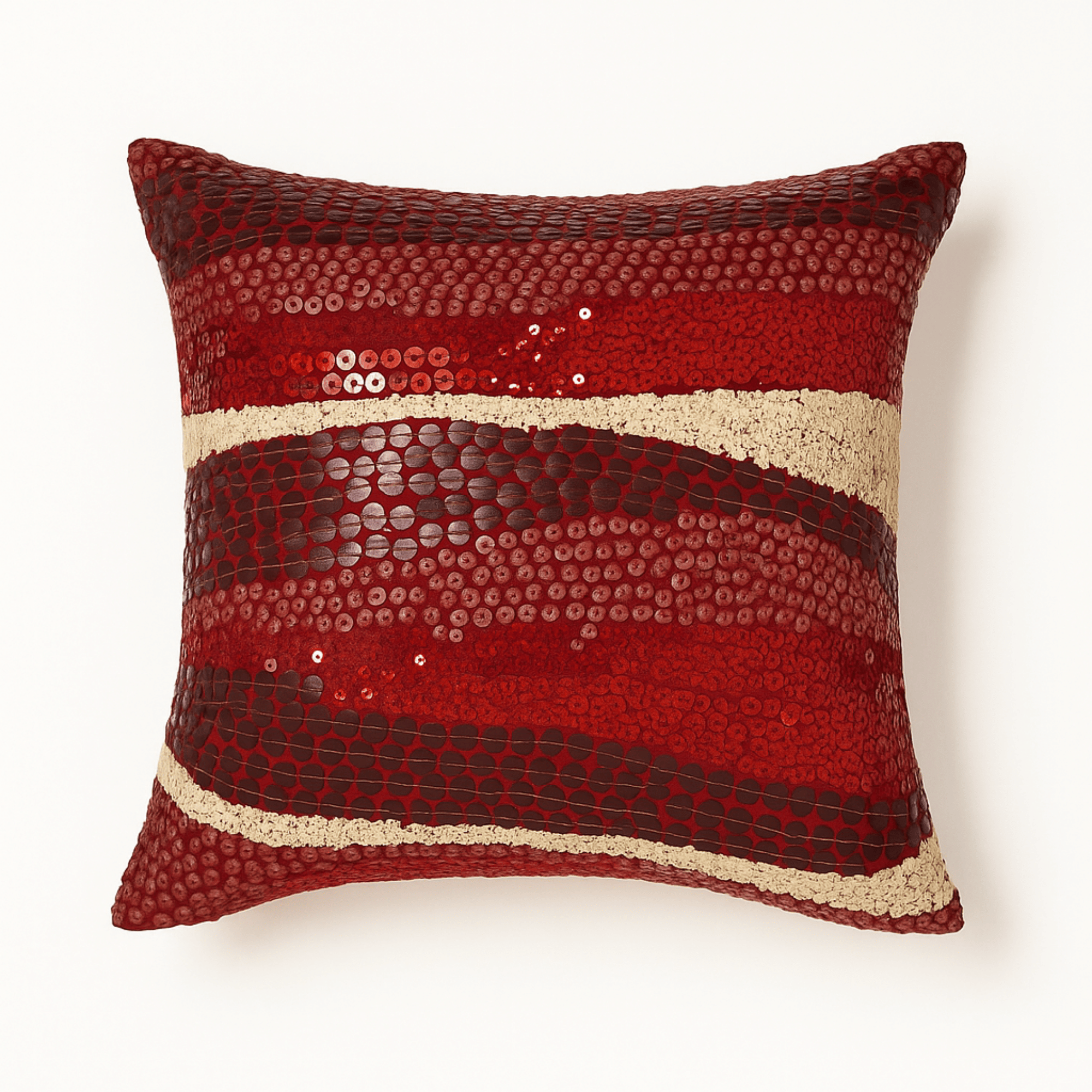 Handcrafted Cushion Cover – Maroon, 12"x12