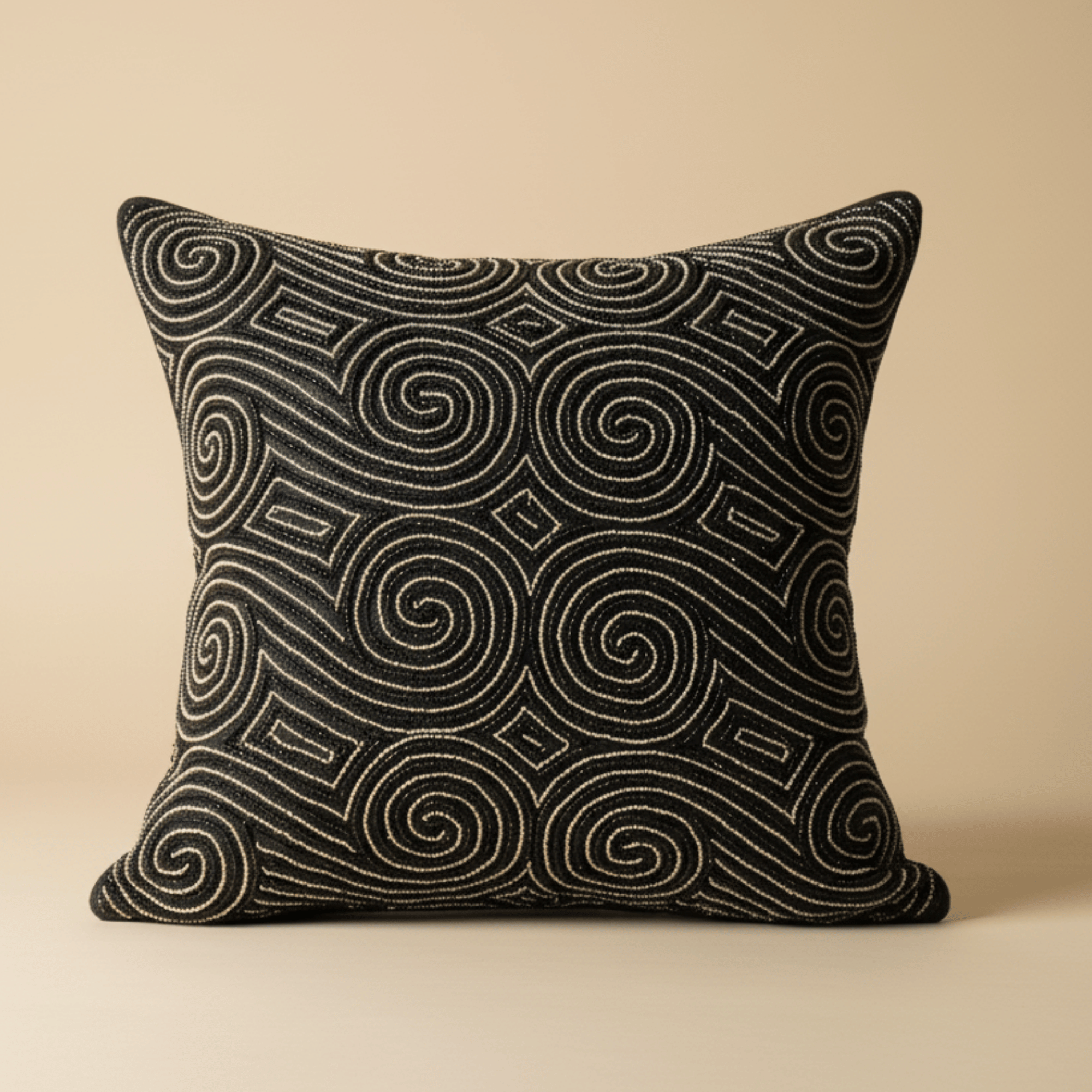Handcrafted Black Cushion Cover – 16"x16", Premium Poly Cotton