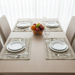 Set of 6 - Fabric-Crafted Sand Placemat – 13"x19", Premium Poly Cotton