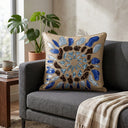Handcrafted Cushion Cover – Beige | 16"x16" | Designer Poly Cotton Cushion Cover