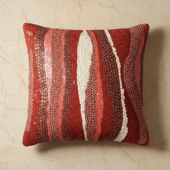 Handcrafted Maroon Cushion Cover – 16"x16"