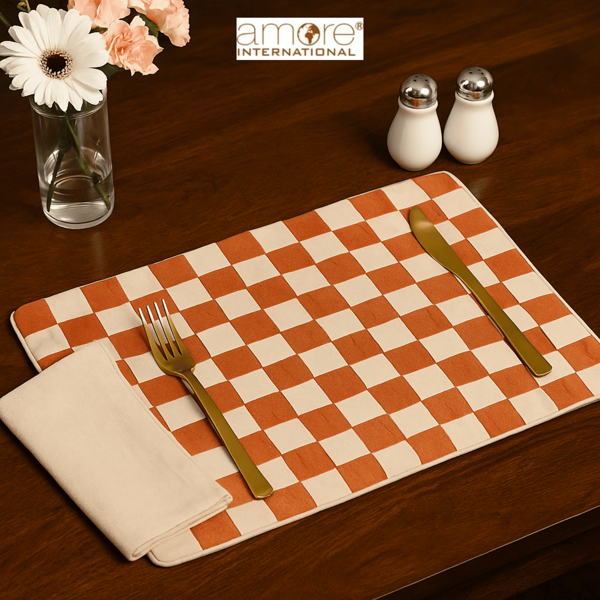 Fabric Crafted Placemat – Cream, 13"x19"