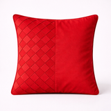 Fabric-Crafted Cushion Cover – Red | 12"x12" | Poly Cotton | Bold & Elegant