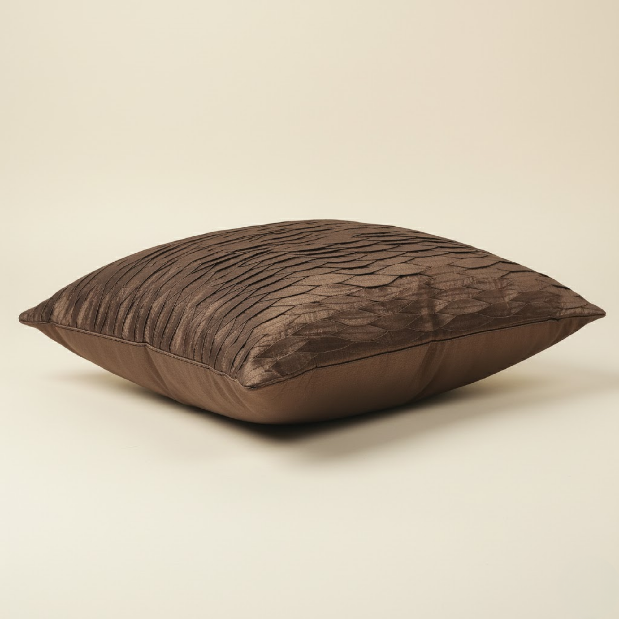 Fabric Crafted Brown Cushion Cover – 24"x24" | Premium Poly Cotton