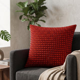 Handcrafted Burgundy Beaded Cushion Cover – 16"x16" | Premium Poly Cotton | Elegant Handcrafted Design