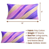 Fabric Crafted Bolster Cover – Purple | 19"x9" | Poly Cotton Fabric | Abstract Wave Design
