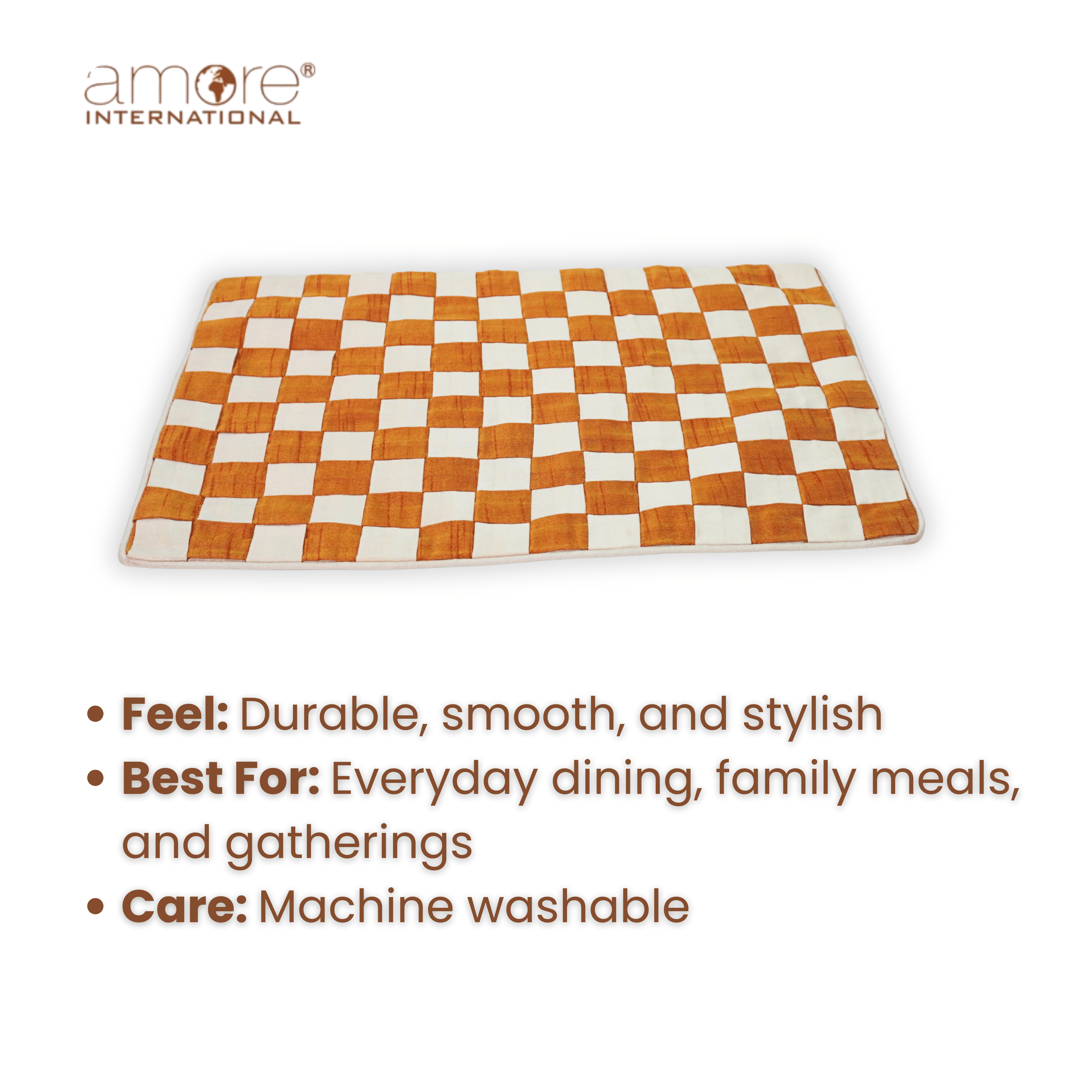 Fabric Crafted Placemat – Cream, 13"x19"