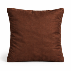Fabric Crafted Cushion Cover – Brown | 12"x12" | Poly Cotton | Premium Textured Design