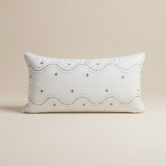 Handcrafted Cream Bolster Cover – 19"x8", Premium Poly Cotton