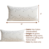 Handcrafted Cream Bolster Cover – 19"x8", Premium Poly Cotton