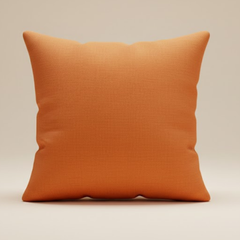 Fabric-Crafted Orange Cushion Cover – 24"x24" | Textured Wave Design | Premium Poly Cotton