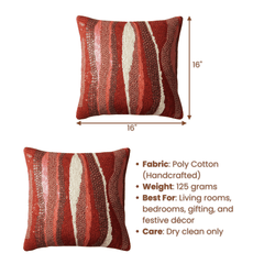 Handcrafted Maroon Cushion Cover – 16"x16"