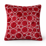 Machine-Crafted Bright Maroon Cushion Cover – 12"x12" | Circular Embroidered Design | Premium Poly Channel Fabric