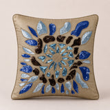 Handcrafted Cushion Cover – Beige | 16"x16" | Designer Poly Cotton Cushion Cover