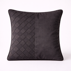 Fabric-Crafted Black Cushion Cover – 12"x12" | Poly Cotton Fabric | Bold & Sophisticated