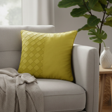Fabric-Crafted Cushion Cover – Parrot Green | 12"x12" | Poly Cotton | Vibrant & Modern