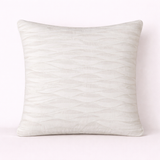 Fabric-Crafted Cream Cushion Cover – 12"x12" | Elegant Wave Layered Texture | Premium Poly Cotton
