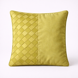Fabric-Crafted Cushion Cover – Parrot Green | 12"x12" | Poly Cotton | Vibrant & Modern