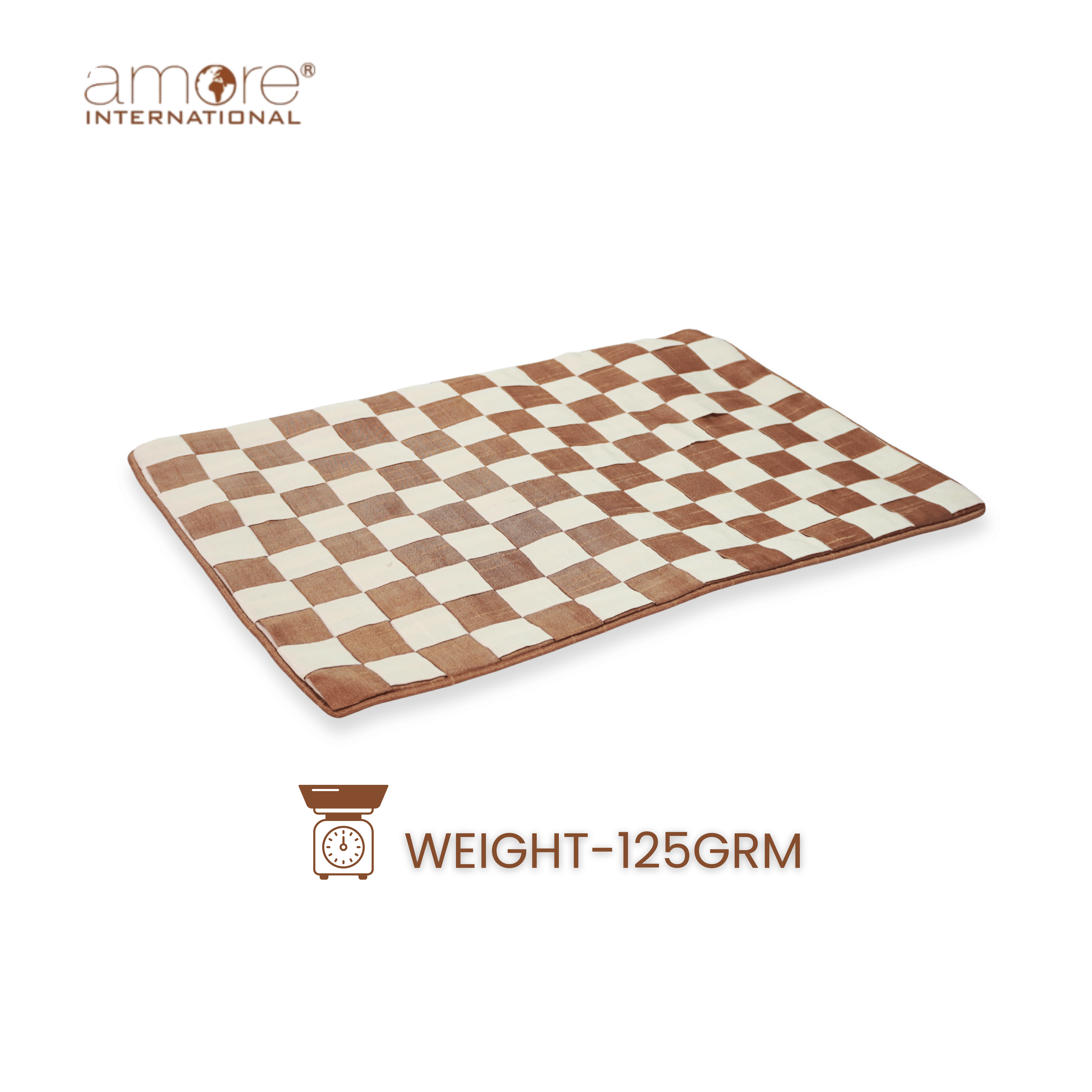 Fabric Crafted Checkered Placemat – Brown, 13"x19"