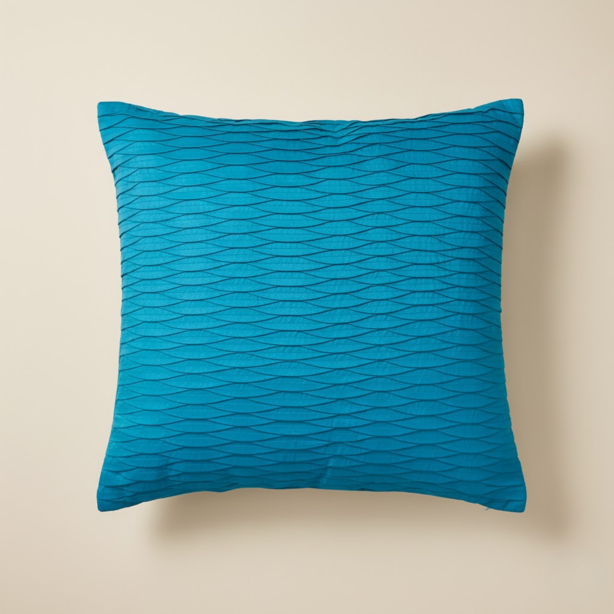 Fabric Crafted Turquoise Cushion Cover – 24"x24" | Premium Poly Cotton