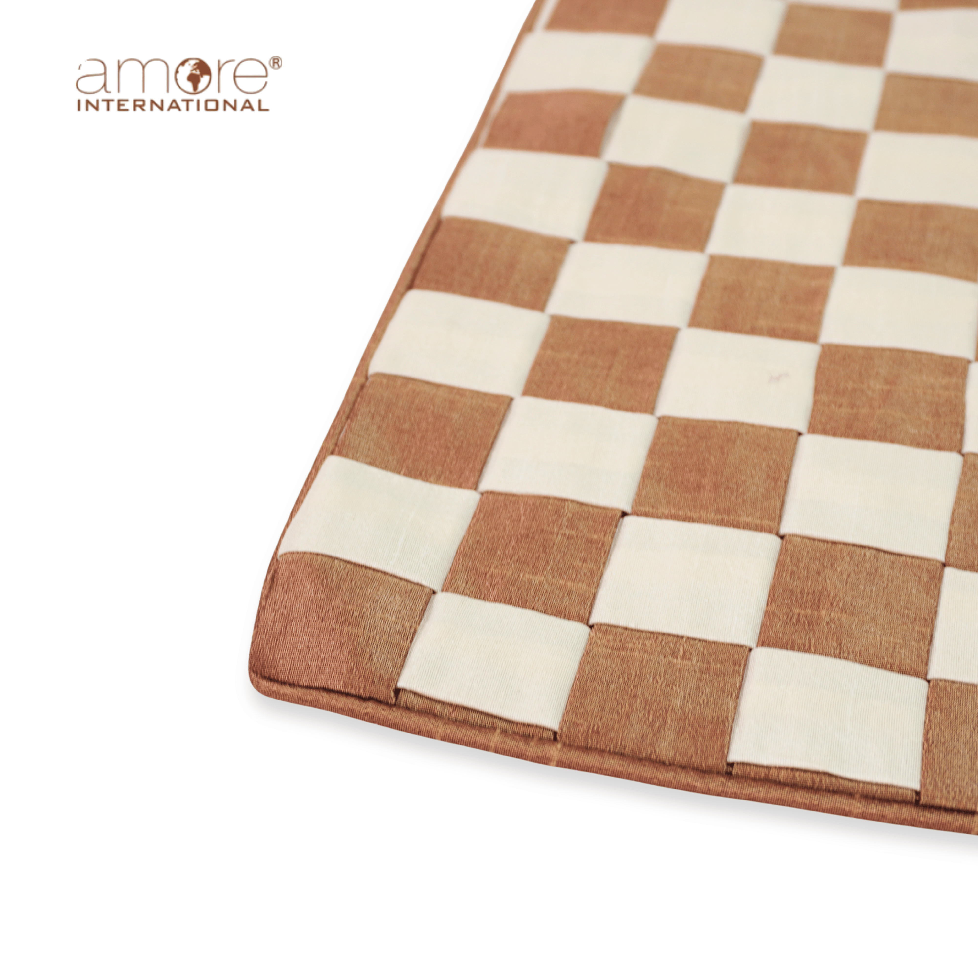 Fabric Crafted Checkered Placemat – Brown, 13"x19"