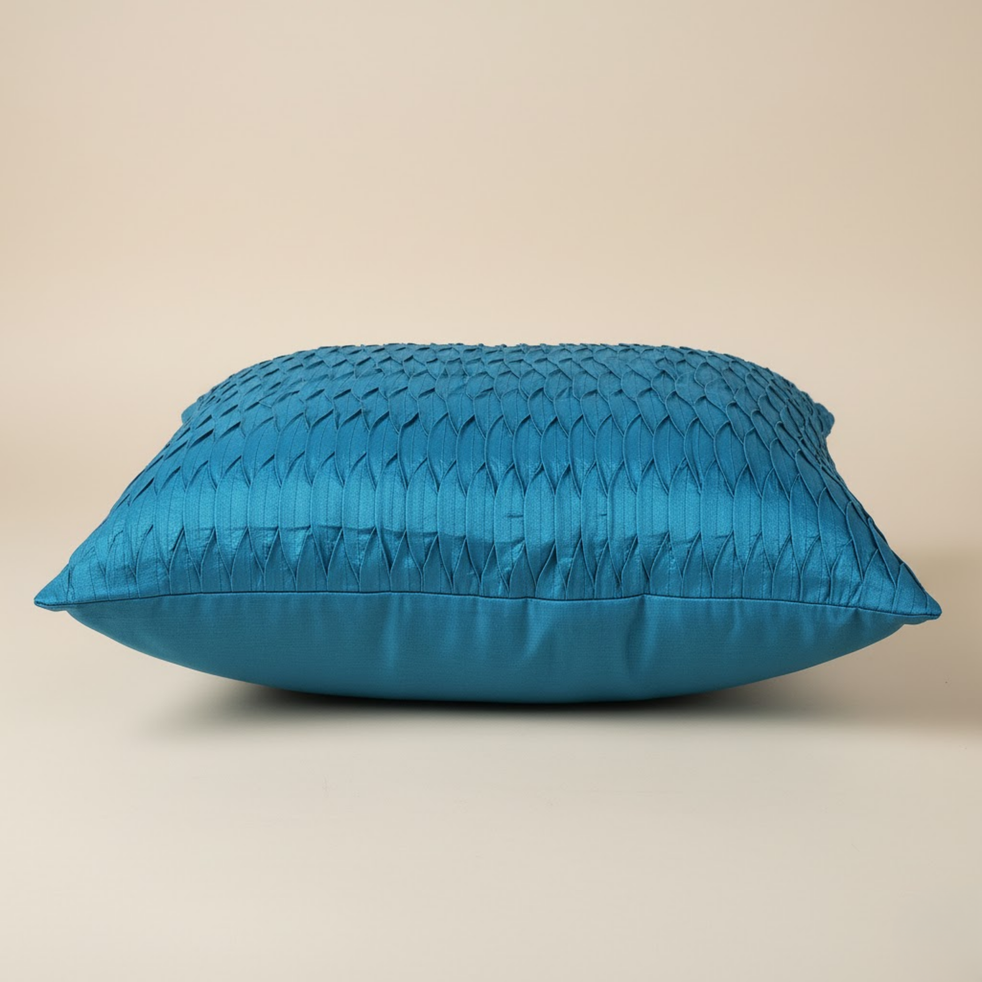 Fabric Crafted Turquoise Cushion Cover – 24"x24" | Premium Poly Cotton