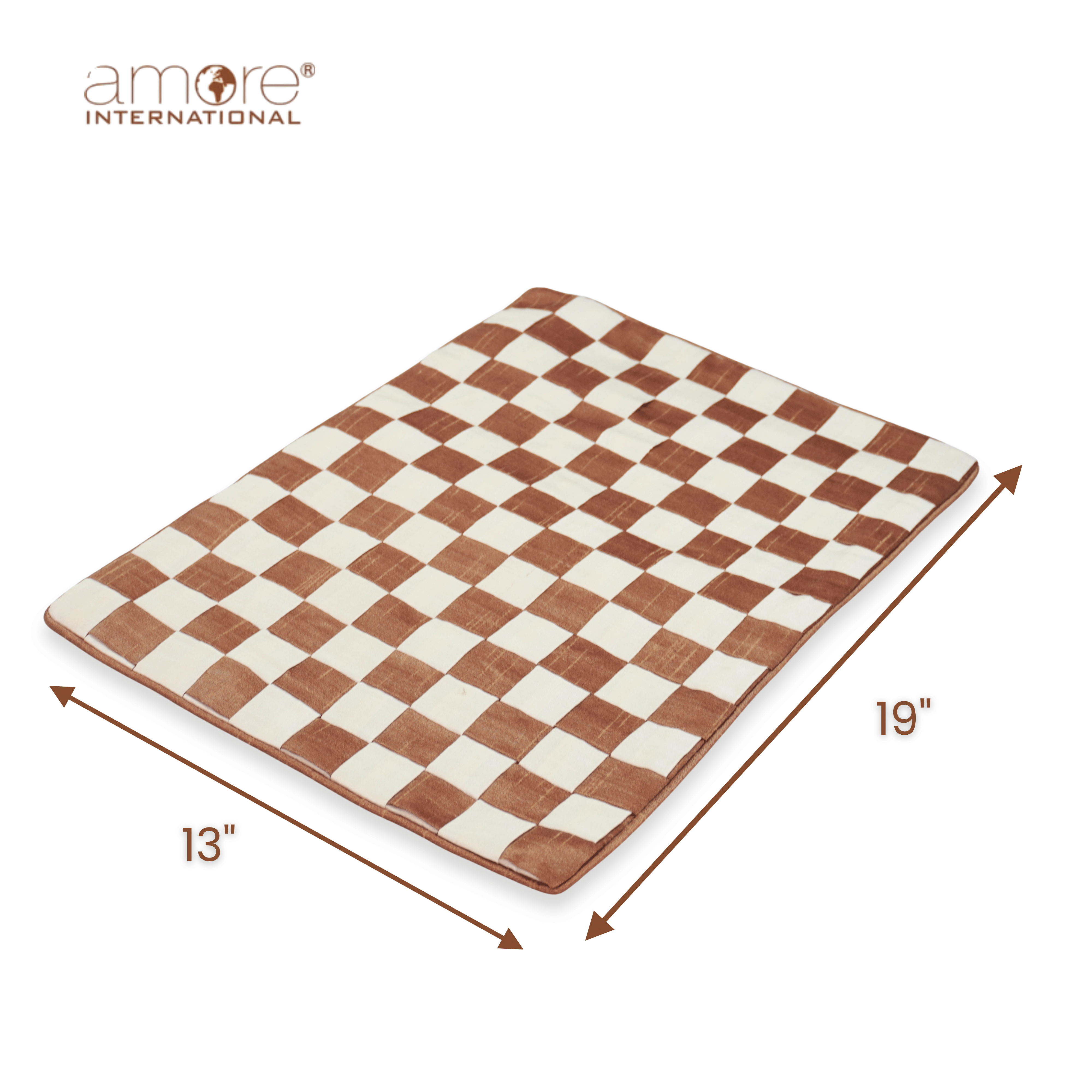 Fabric Crafted Checkered Placemat – Brown, 13"x19"