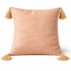 Hand Crafted Cushion Cover – Brown | 12"x12" | Poly Cotton | Embroidered Medallion Design