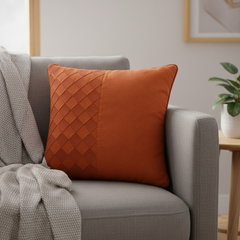 Fabric-Crafted Cushion Cover – Light Brown | 12"x12" | Poly Cotton | Elegant & Versatile