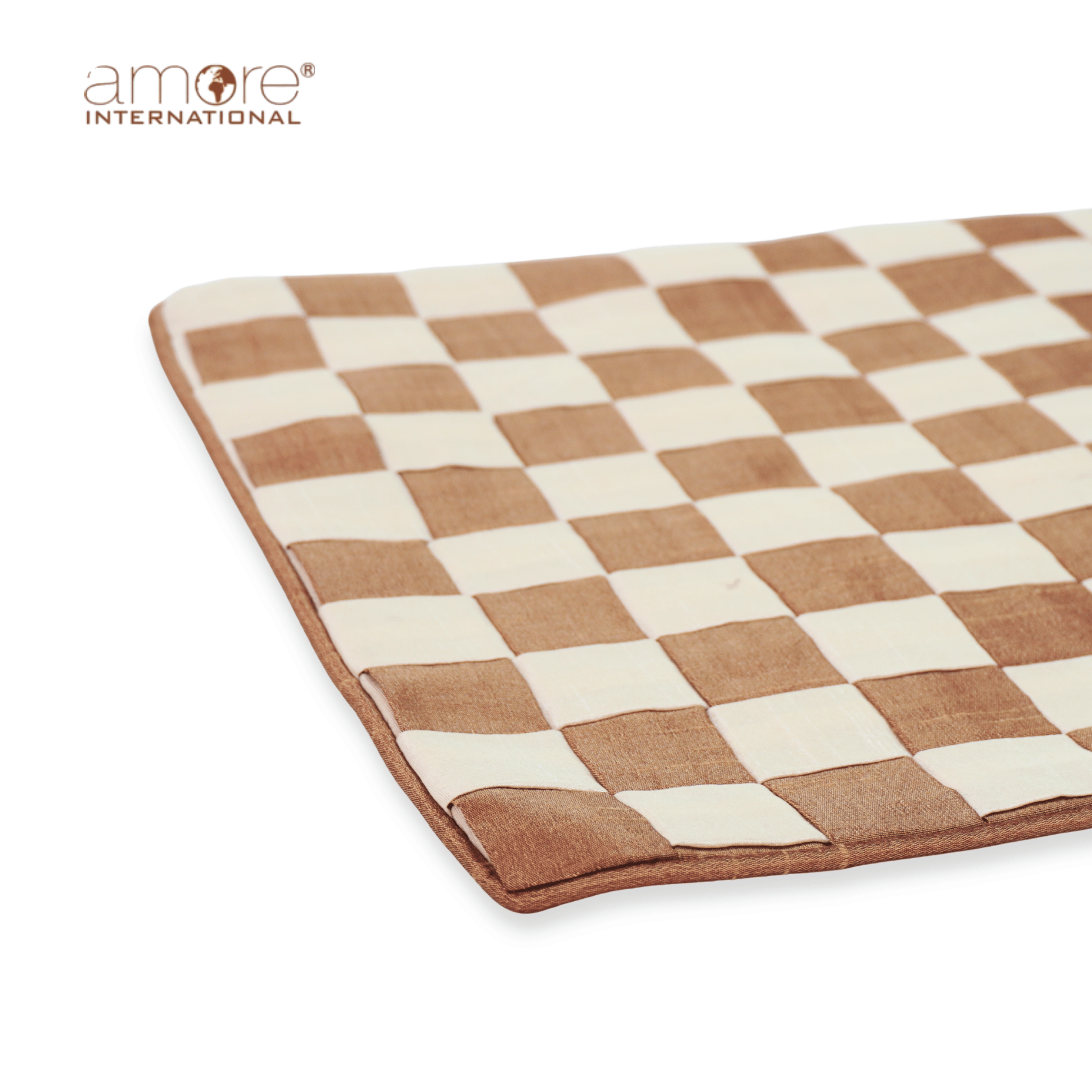 Fabric Crafted Checkered Placemat – Brown, 13"x19"
