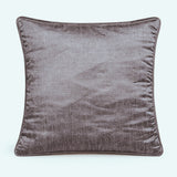Fabric Crafted Cushion Cover – Silver Grey | 16"x16" | Poly Cotton Fabric | Elegant Embossed Wavy Pattern Design
