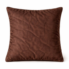 Hand Crafted Cushion Cover – Brown | 16"x16" | Poly Cotton | Premium Beaded Embroidery Design