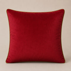 Red Embroidered Decorative Cushion Cover | 16"x16" Luxury Designer Cushion Cover