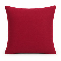 Handcrafted Cushion Cover – Red | 16"x16" | Zigzag Embroidered Decorative Cushion Cover