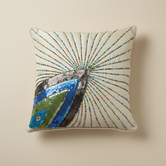 Handcrafted Cushion Cover – Beige, 12"x12"