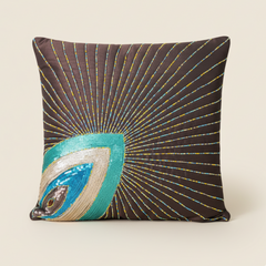 Handcrafted Cushion Cover – Brown, 16"x16"
