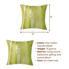 Handcrafted Olive Cushion Cover – 12"x12"